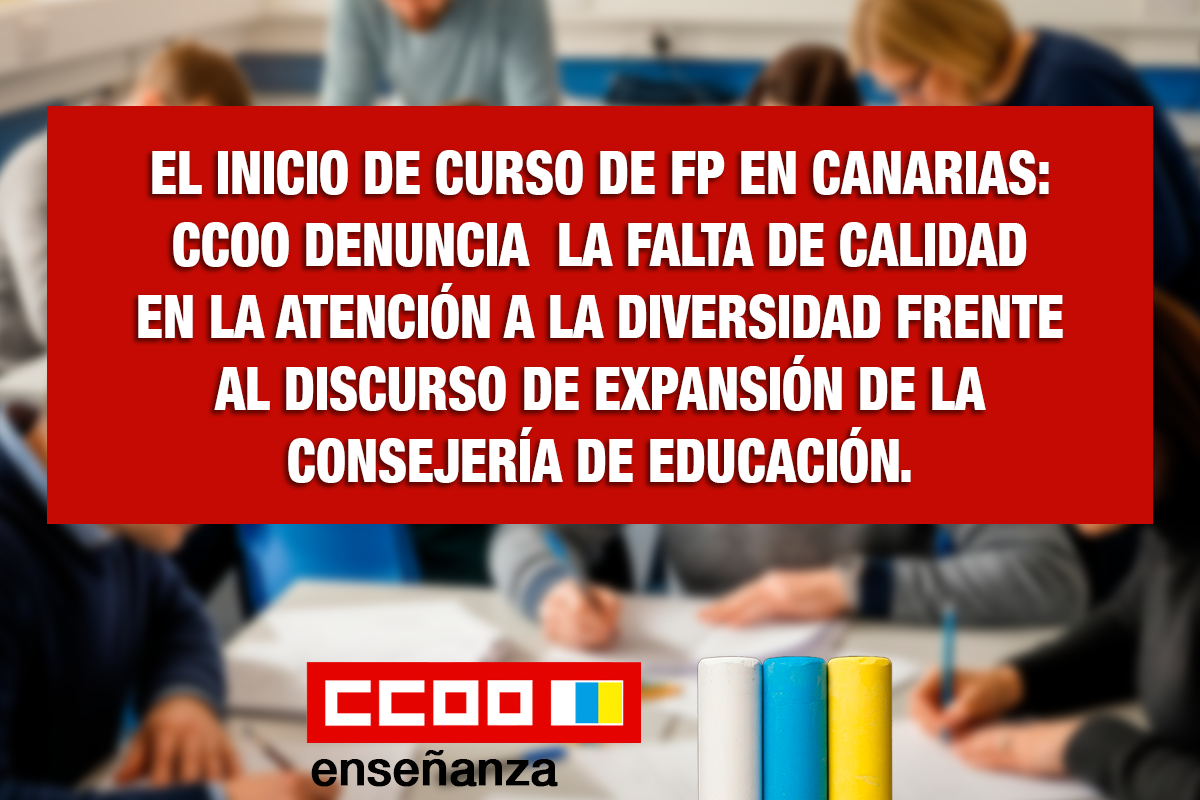 CCOO EXIGE UNA FP CON RECURSOS REALES