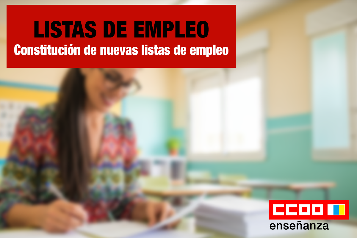 Constitución de nuevas listas de empleo