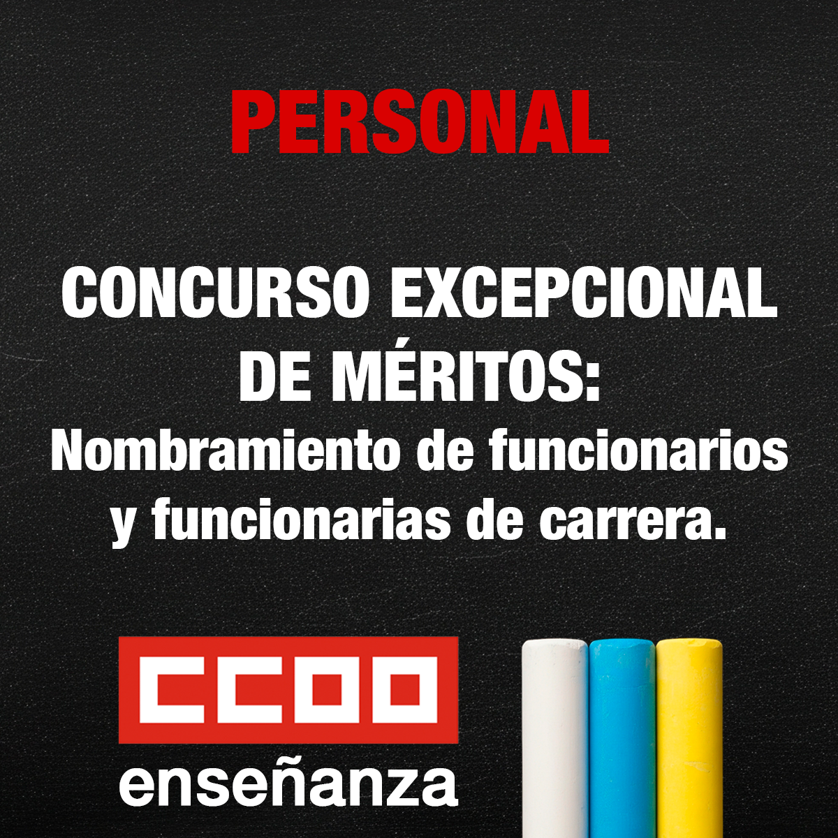 Concurso excepcional de mritos : nombramiento de funcionarios y funcionarias de carrera