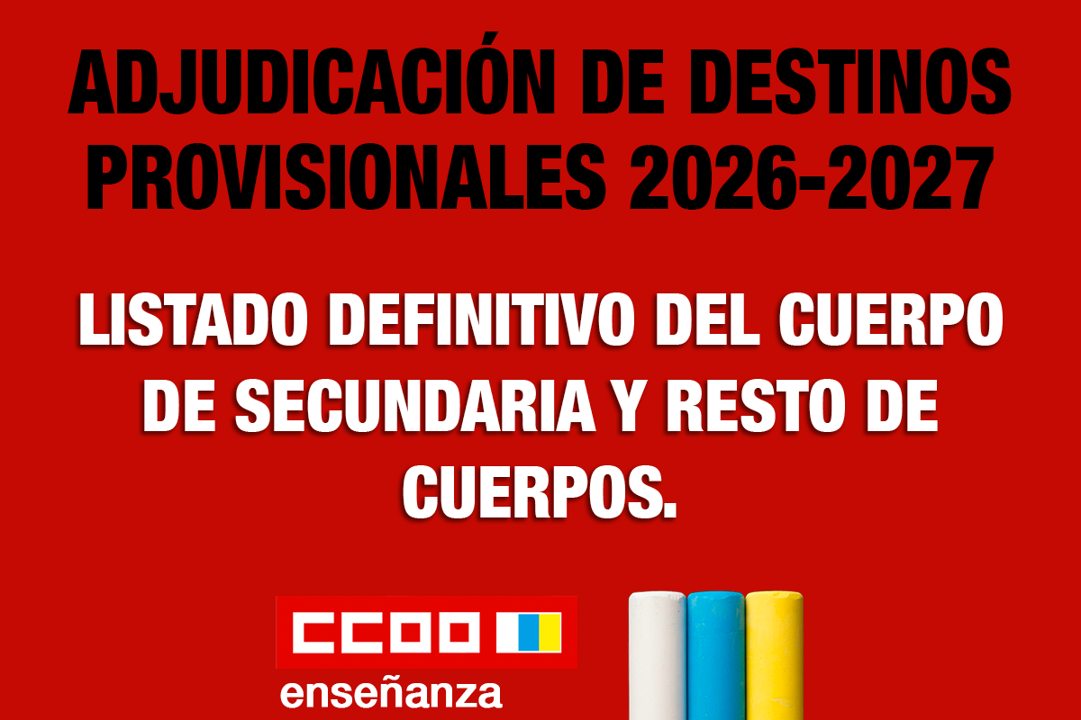 Listado definitivo del Cuerpo de Secundaria y resto de Cuerpos