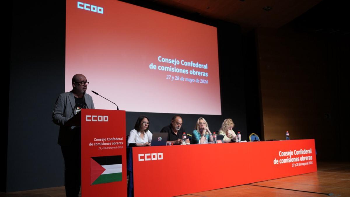 Unai Sordo en el Consejo Confederal de CCOO