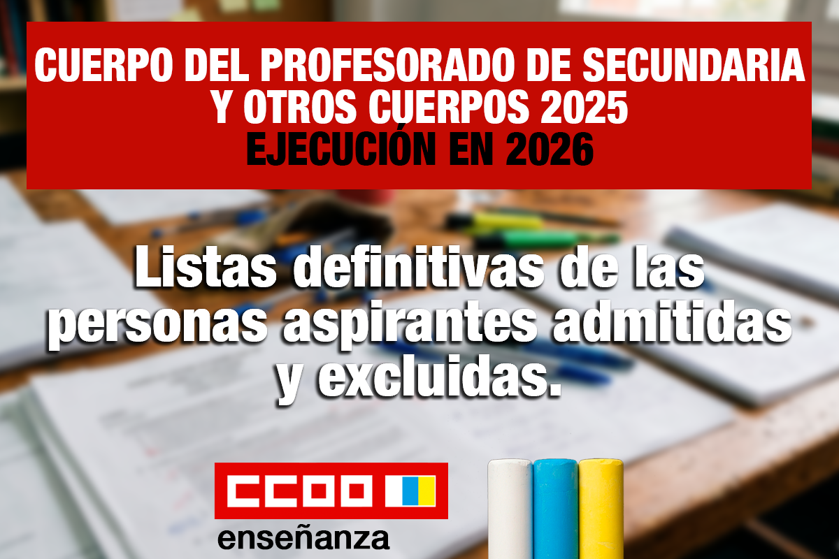 Listas definitivas de las personas aspirantes admitidas y excluidas
