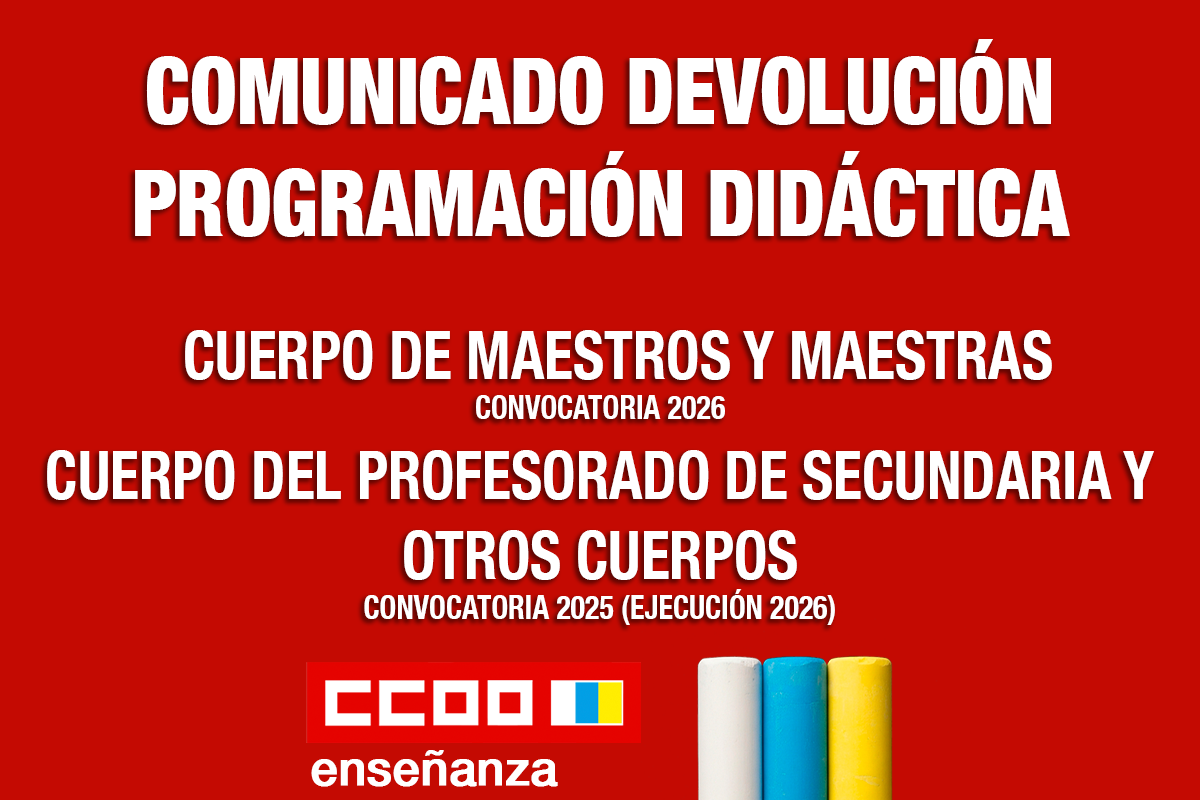 COMUNICADO DEVOLUCIÓN PROGRAMACIÓN DIDÁCTICA