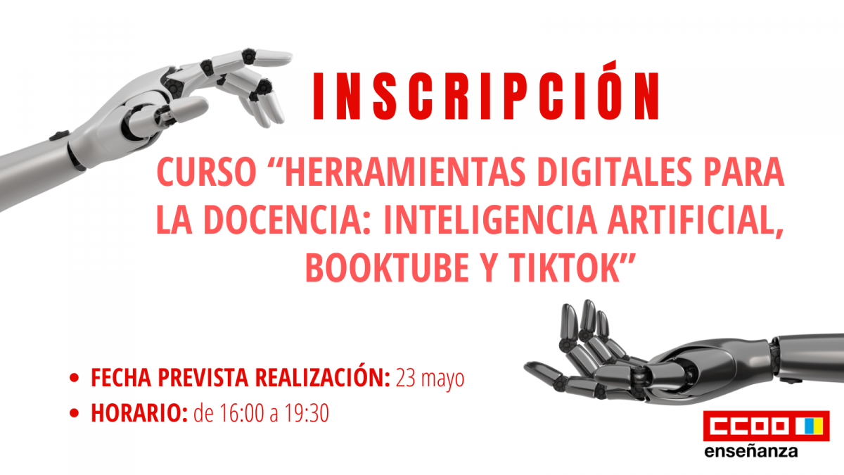 Curso "Herramientas digitales para la docencia: Inteligencia Artificial, BookTube y TikTok"