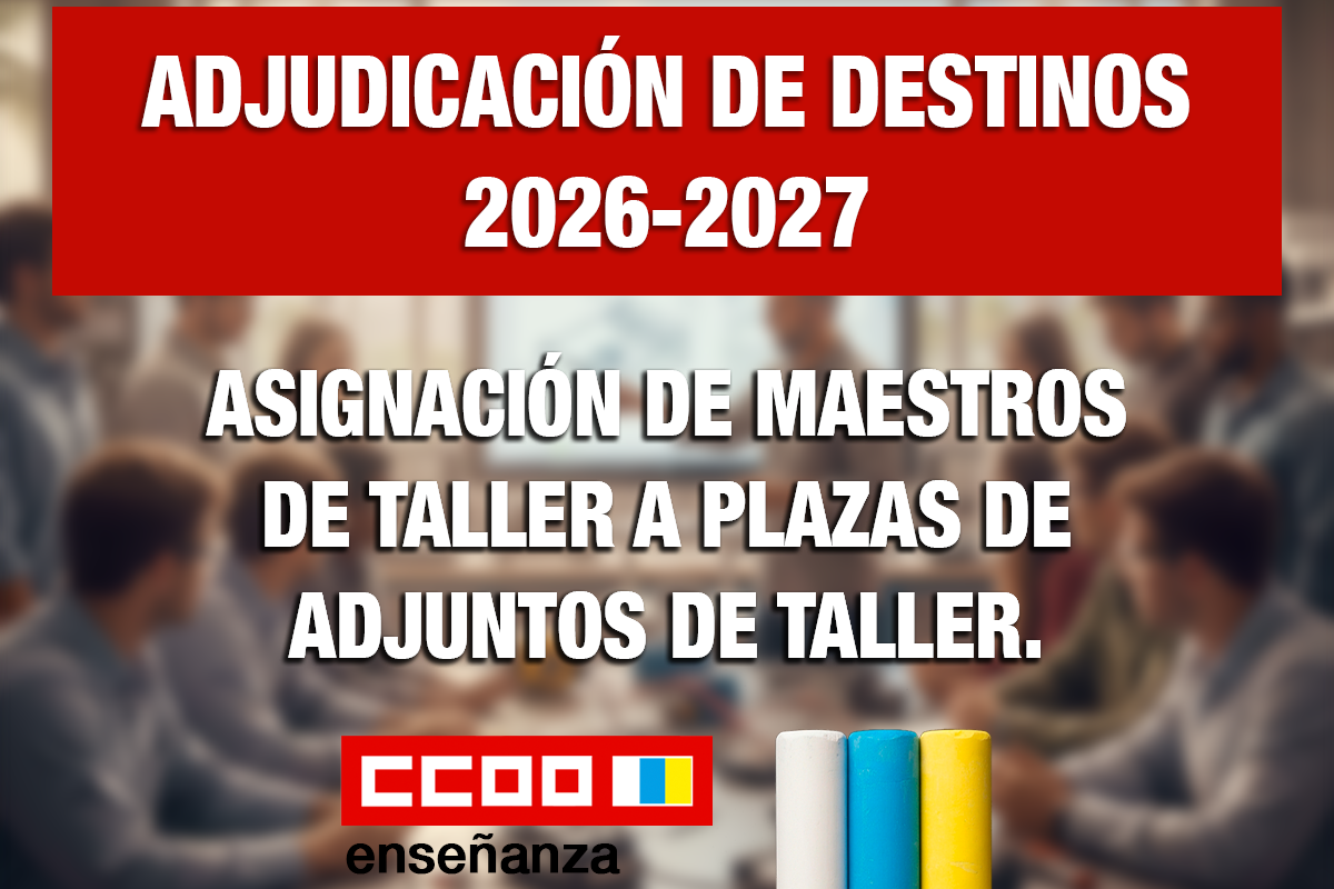 Adjudicación de destinos de Maestros de Taller a plazas de Adjuntos de Taller