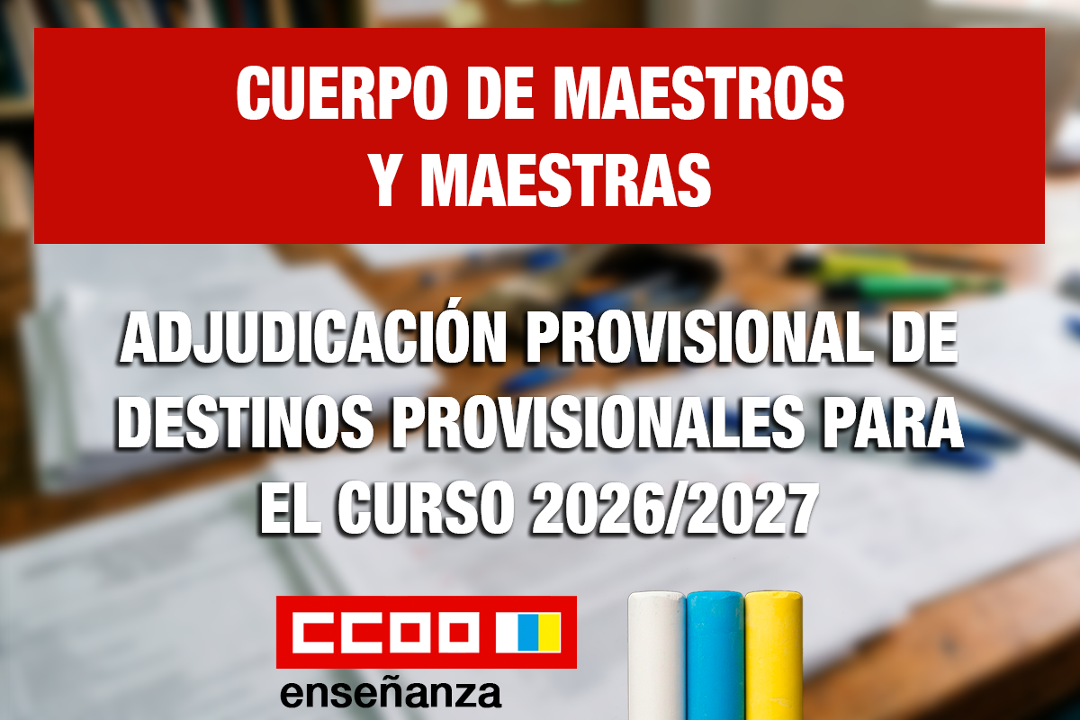 Adjudicación de destinos provisionales 2026-2027.