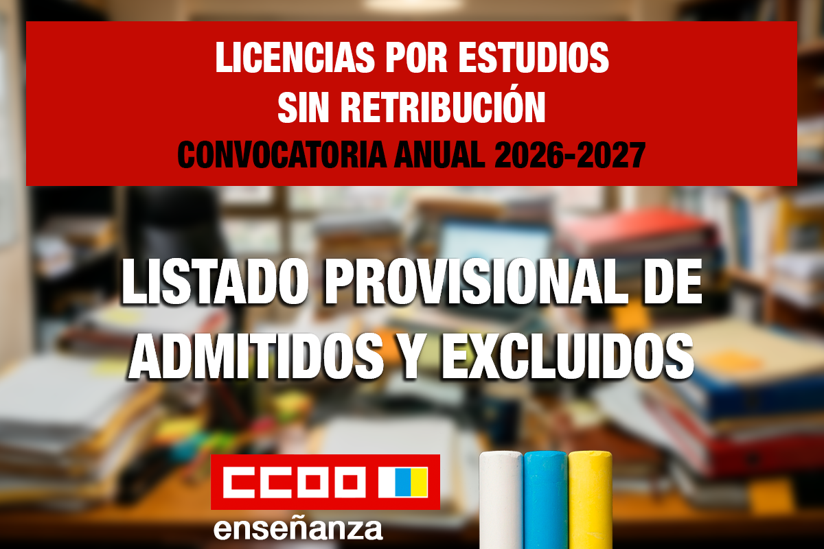 Licencias por estudios sin retribución. Convocatoria anual 2026-2027.