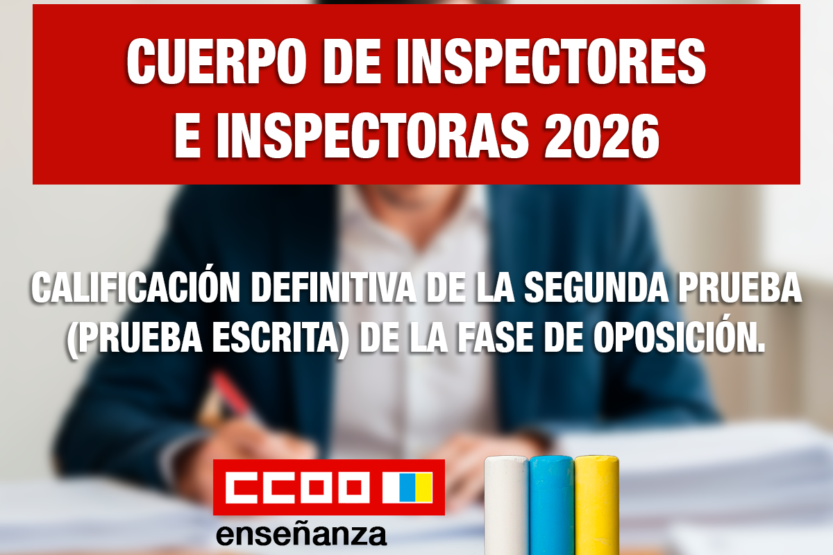 Acta de calificación definitiva de la segunda prueba (prueba escrita) de la fase de oposición.