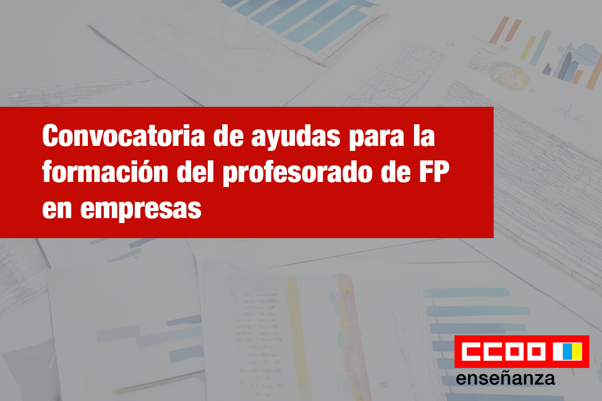 Convocatoria de ayudas para la formación del profesorado de FP en empresas