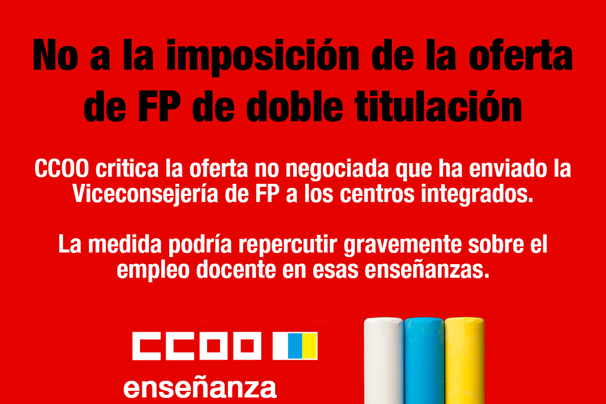No a la imposición de la oferta de FP de doble titulación.