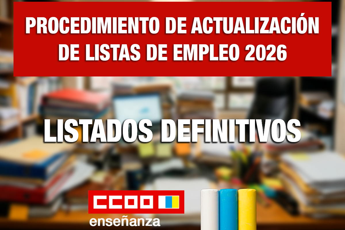 Procedimiento de actualización de listas de empleo 2026.