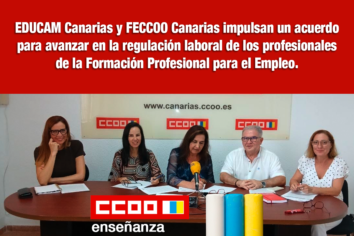 EDUCAM Canarias y FECCOO Canarias impulsan un acuerdo para avanzar en la regulación laboral de los profesionales de la Formación Profesional para el Empleo.